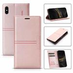 For iPhone X / XS Dream Magnetic Suction Business Horizontal Flip PU Leather Case with Holder & Card Slot & Wallet(Rose Gold)