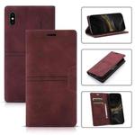 For iPhone X / XS Dream Magnetic Suction Business Horizontal Flip PU Leather Case with Holder & Card Slot & Wallet(Wine Red)