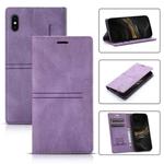 For iPhone X / XS Dream Magnetic Suction Business Horizontal Flip PU Leather Case with Holder & Card Slot & Wallet(Purple)