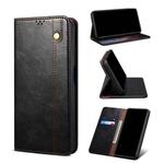 For Xiaomi Redmi Note 10 Lite Simple Wax Crazy Horse Texture Horizontal Flip Leather Case with Card Slots & Wallet(Black)
