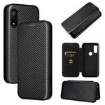 For Fujitsu Arrows WE Carbon Fiber Texture Horizontal Flip TPU + PC + PU Leather Case with Card Slot(Black)