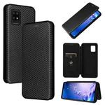 For Sharp Aquos Zero6 Carbon Fiber Texture Horizontal Flip TPU + PC + PU Leather Case with Card Slot(Black)