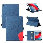 Dual-color Splicing Horizontal Flip PU Leather Case with Holder & Card Slots & Sleep / Wake-up Function For iPad Pro 10.5 / Air (2019) / iPad 10.2 (2019)(Blue)