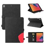 Dual-color Splicing Horizontal Flip PU Leather Case with Holder & Card Slots & Sleep / Wake-up Function For iPad 9.7 (2018/2017)(Black)