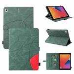 Dual-color Splicing Horizontal Flip PU Leather Case with Holder & Card Slots & Sleep / Wake-up Function For iPad 9.7 (2018/2017)(Green)