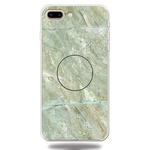 For iPhone 8 Plus & 7 Plus Embossed Varnished Marble TPU Protective Case with Holder(Light Green)