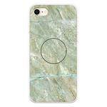 For iPhone 8 & 7 Embossed Varnished Marble TPU Protective Case with Holder(Light Green)