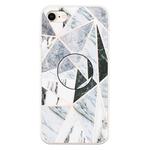 For iPhone 8 & 7 Embossed Varnished Marble TPU Protective Case with Holder(Polytriangle)