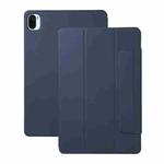 For Xiaomi Pad 5 / Pad 5 Pro Solid Color Magnetic Buckle Horizontal Flip Leather Case with Holder(Dark Blue)
