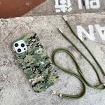 For iPhone 13 Pro Max Camouflage Pattern IMD Shockproof TPU Protective Case with Lanyard (AOR2)