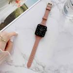 Sewing Plain Weave Small Waist Leather Watch Band For Apple Watch Ultra 49mm / Series 8&7 45mm / SE 2&6&SE&5&4 44mm / 3&2&1 42mm(Dark Pink)