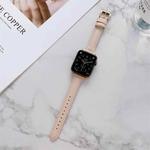 Sewing Plain Weave Small Waist Leather Watch Band For Apple Watch Ultra 49mm / Series 8&7 45mm / SE 2&6&SE&5&4 44mm / 3&2&1 42mm(Pink)