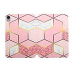 For iPad mini 6 Dual-folding Coloured Drawing Voltage Horizontal Flip PU Leather Tablet Case with Holder & Sleep / Wake-up Function(Pink Gilt Marble)