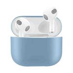 Solid Color Silicone Earphone Protective Case for AirPods 3(Light Blue)
