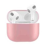 Solid Color Silicone Earphone Protective Case for AirPods 3(Pink)