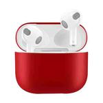 Solid Color Silicone Earphone Protective Case for AirPods 3(Red)