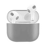 Solid Color Silicone Earphone Protective Case for AirPods 3(Light Gray)