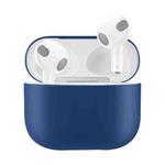 Solid Color Silicone Earphone Protective Case for AirPods 3(Dark Blue)
