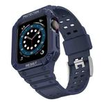 Silicone Integrated Watch Band For Apple Watch Series 7 41mm / 6&SE&5&4 40mm / 3&2&1 38mm(Dark Blue+Blue Frame)