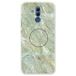 For Huawei Mate 20 Lite Embossed Varnished Marble TPU Protective Case with Holder(Light Green)