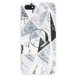 For Huawei Y5 Lite 2018 Embossed Varnished Marble TPU Protective Case with Holder(Polytriangle)