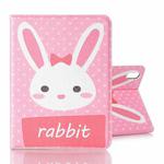For iPad mini 6 Cartoon Pattern Horizontal Flip Leather Tablet Case with Card Slots & Holder & Wallet(Rabbit)