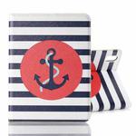 For iPad mini 6 Cartoon Pattern Horizontal Flip Leather Tablet Case with Card Slots & Holder & Wallet(Ship Anchor)