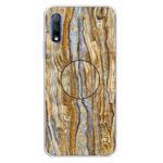 For Huawei Honor 9X & 9X Pro Embossed Varnished Marble TPU Protective Case with Holder(Brown)