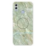 For Huawei Honor 10 Lite Embossed Varnished Marble TPU Protective Case with Holder(Light Green)