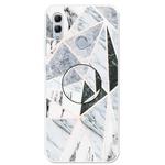 For Huawei Honor 10 Lite Embossed Varnished Marble TPU Protective Case with Holder(Polytriangle)