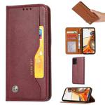 For Xiaomi Mi 11T / 11T Pro Knead Skin Texture Horizontal Flip Leather Case with Photo Frame & Holder & Card Slots & Wallet(Wine Red)