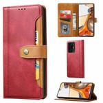 For Xiaomi Mi 11T / Mi 11T Pro Calf Texture Double Fold Clasp Horizontal Flip Leather Case with Photo Frame & Holder & Card Slots & Wallet(Red)