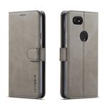 LC.IMEEKE For Google Pixel 3a Calf Texture Horizontal Flip Leather Case, with Holder & Card Slots & Wallet(Grey)