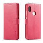 LC.IMEEKE For Xiaomi Redmi Note 5 Pro / Note5 Calf Texture Horizontal Flip Leather Case, with Holder & Card Slots & Wallet(Red)