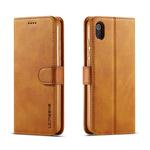 LC.IMEEKE For Xiaomi Redmi 7A Calf Texture Horizontal Flip Leather Case, with Holder & Card Slots & Wallet(Yellow)