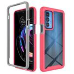 For Motorola Edge 20 Pro Starry Sky Solid Color Series Shockproof PC + TPU Protective Case(Light Red)