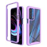 For Motorola Edge 2021 Starry Sky Solid Color Series Shockproof PC + TPU Protective Case(Purple)
