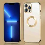 For iPhone 11 9D Electroplated Edge Metal Ring Clear PC + TPU Shockproof Case (Gold)