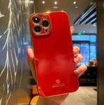 Electroplating Metal Frame Precise Hole TPU Protective Case For iPhone 13 mini(Red)