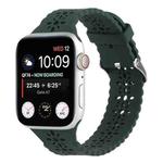 Hollow Out Silicone Watch Band For Apple Watch Series 8&7 41mm / SE 2&6&SE&5&4 40mm / 3&2&1 38mm(Dark Green)