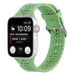 Hollow Out Silicone Watch Band For Apple Watch Series 8&7 41mm / SE 2&6&SE&5&4 40mm / 3&2&1 38mm(Grass Green)