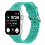 Hollow Out Silicone Watch Band For Apple Watch Series 8&7 41mm / SE 2&6&SE&5&4 40mm / 3&2&1 38mm(Cyan)