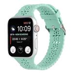 Hollow Out Silicone Watch Band For Apple Watch Series 8&7 41mm / SE 2&6&SE&5&4 40mm / 3&2&1 38mm(Emerald)