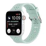 Hollow Out Silicone Watch Band For Apple Watch Series 8&7 41mm / SE 2&6&SE&5&4 40mm / 3&2&1 38mm(Light Green)