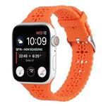 Hollow Out Silicone Watch Band For Apple Watch Series 8&7 41mm / SE 2&6&SE&5&4 40mm / 3&2&1 38mm(Orange)