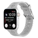 Hollow Out Silicone Watch Band For Apple Watch Series 8&7 41mm / SE 2&6&SE&5&4 40mm / 3&2&1 38mm(Grey)