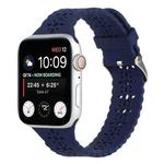 Hollow Out Silicone Watch Band For Apple Watch Series 8&7 41mm / SE 2&6&SE&5&4 40mm / 3&2&1 38mm(Dark Blue)