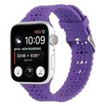 Hollow Out Silicone Watch Band For Apple Watch Series 8&7 41mm / SE 2&6&SE&5&4 40mm / 3&2&1 38mm(Purple)