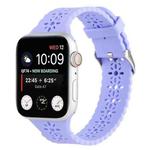 Hollow Out Silicone Watch Band For Apple Watch Series 8&7 41mm / SE 2&6&SE&5&4 40mm / 3&2&1 38mm(Light Purple)