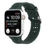Hollow Out Silicone Watch Band For Apple Watch Ultra 49mm / Series 8&7 45mm / SE 2&6&SE&5&4 44mm / 3&2&1 42mm(Dark Green)